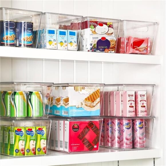 4Pack Clear Stackable StorageBins with Lids,Large Plastic Containers with Handle - Picture 4 of 7